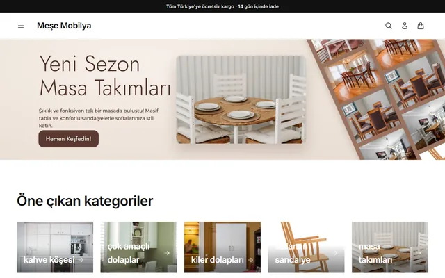 Meşe Mobilya demo mağazası